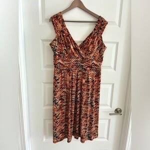TravelSmith Sleeveless Dress Tan Orange Brown Size XL